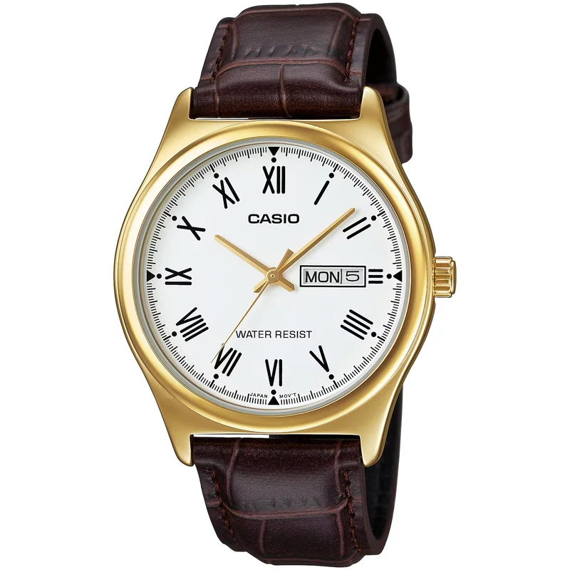 Montre Casio Homme MTP-V006GL-7B Quartz Analogique Doré Blanc