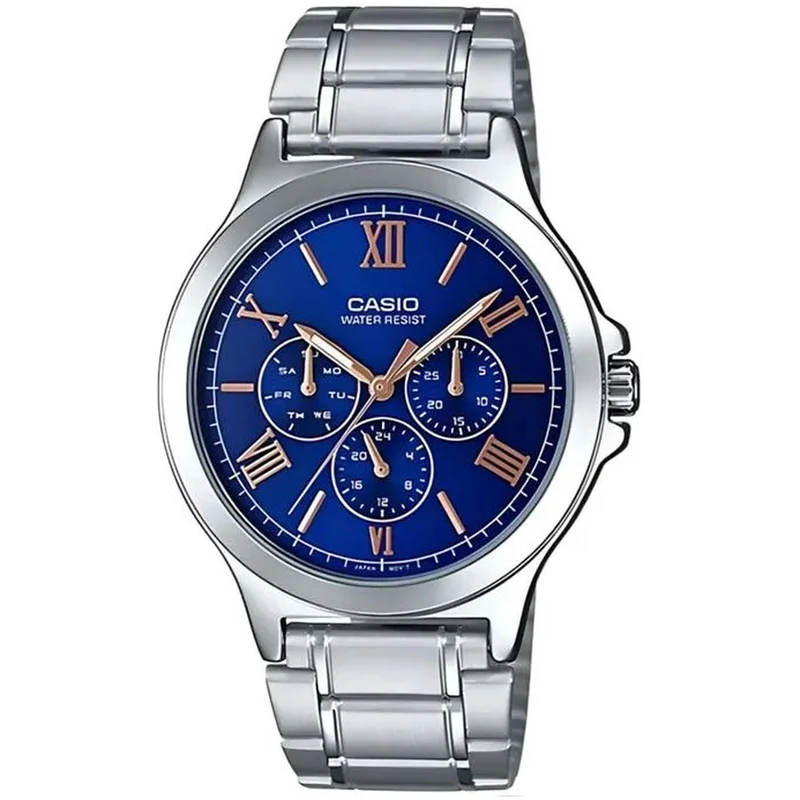 Montre Casio Homme MTP-V300D-2A Quartz Analogique Argent Bleu
