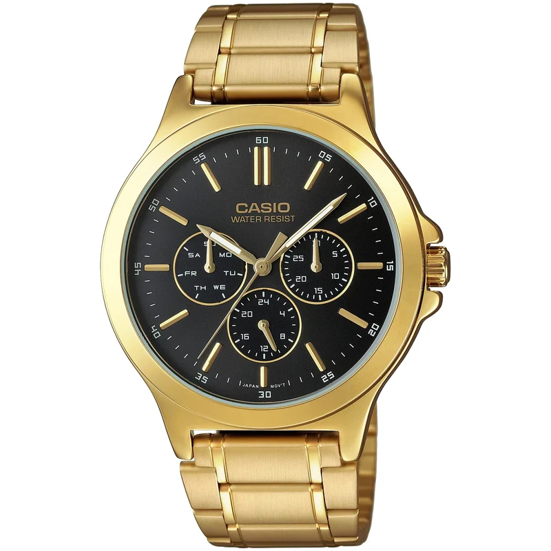 Montre Casio Homme MTP-V300G-1A Quartz Analogique Doré Noir