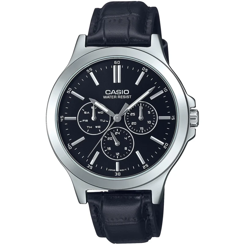 Montre Casio Homme MTP-V300L-1A Quartz Analogique Argent Noir
