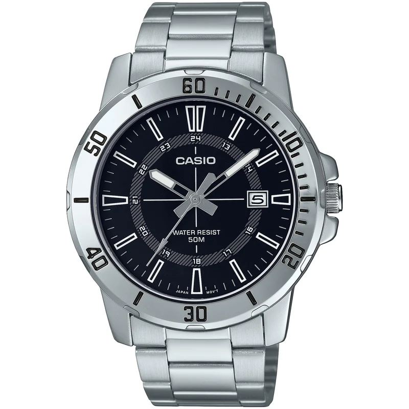 Montre Casio Homme MTP-VD01D-1C Quartz Analogique Argent Noir