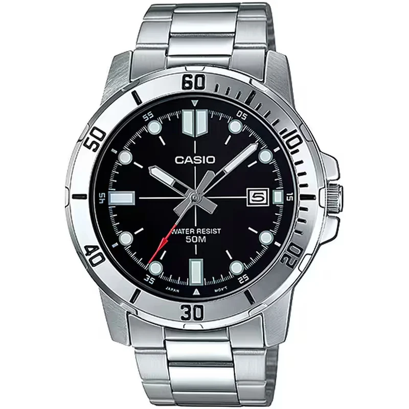 Montre Casio Homme MTP-VD01D-1E Quartz Analogique Argent Noir