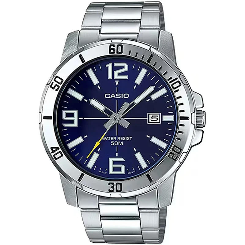 Montre Casio Homme MTP-VD01D-2B Quartz Analogique Argent Bleu