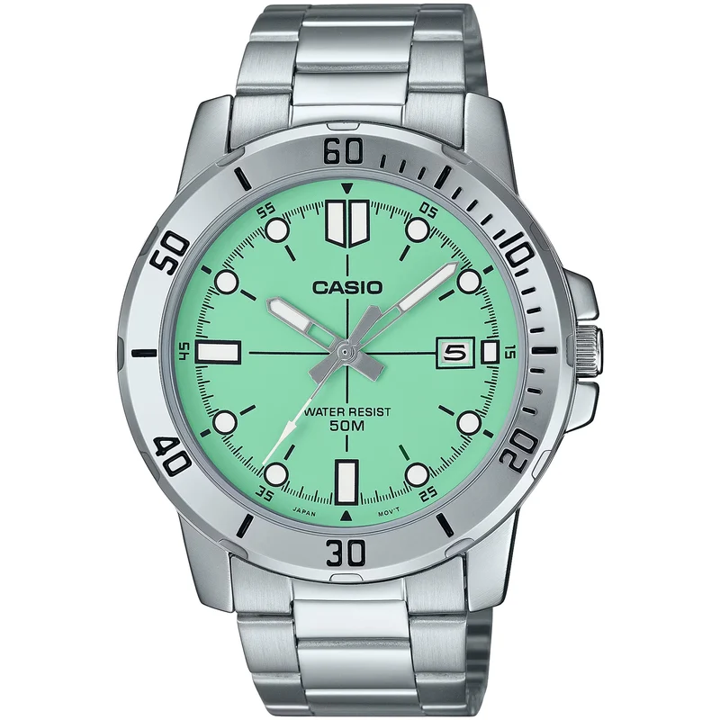 Montre Casio Homme MTP-VD01D-3E1 Quartz Analogique Argent Vert