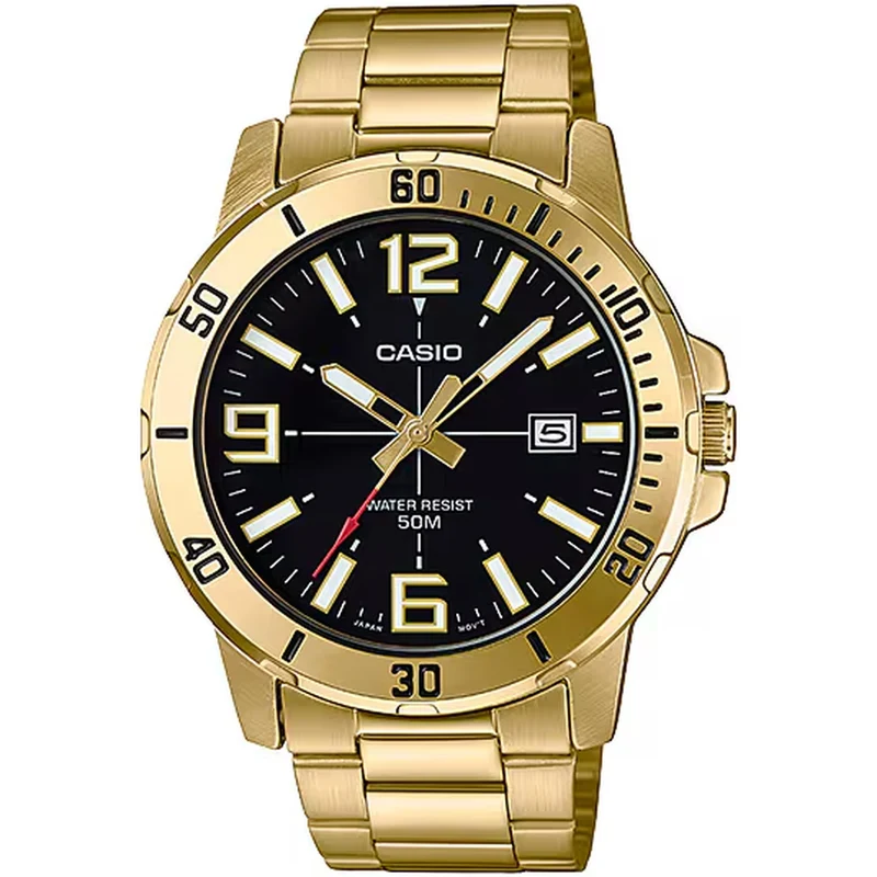 Montre Casio Homme MTP-VD01G-1B Quartz Analogique Doré Noir