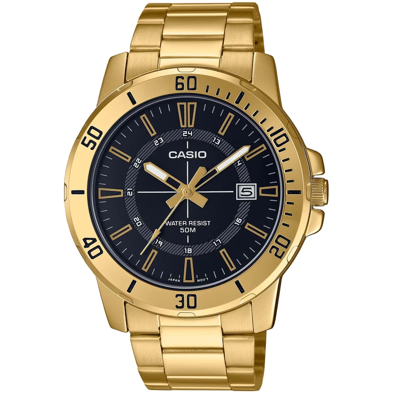 Montre Casio Homme MTP-VD01G-1C Quartz Analogique Doré Noir