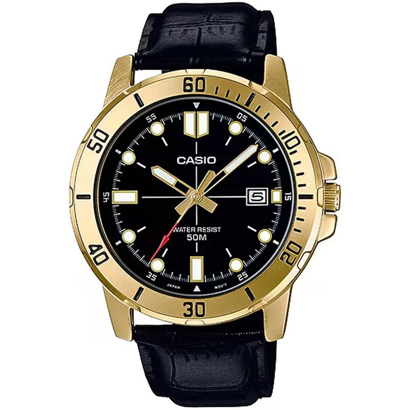 Montre Casio Homme MTP-VD01GL-1E Quartz Analogique Doré Noir