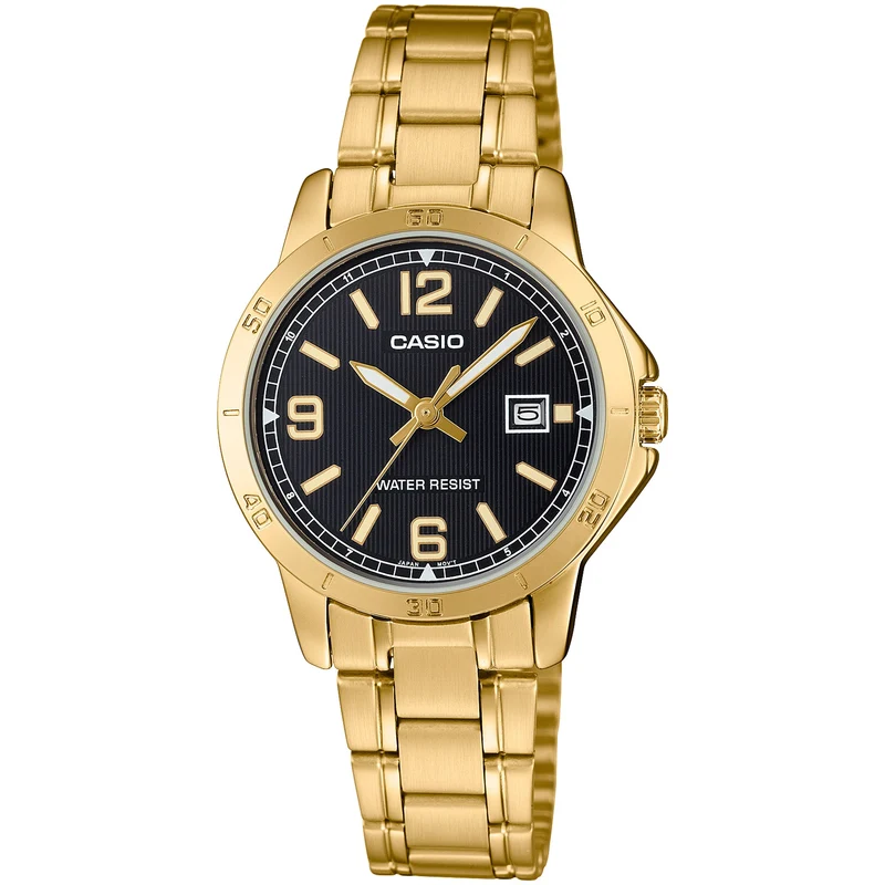 Montre Casio Femme LTP-V004G-1B Quartz Analogique Doré Noir