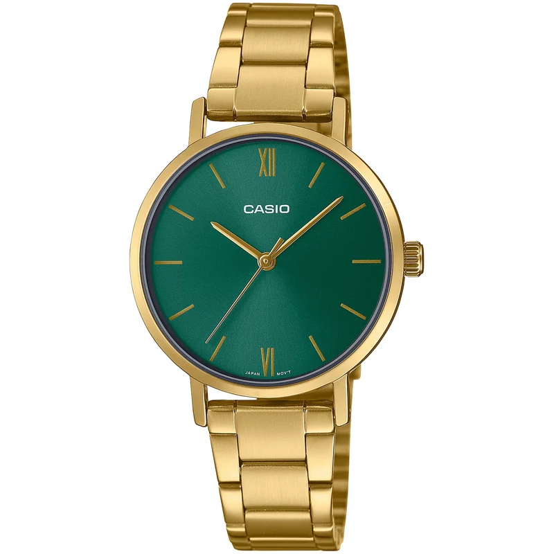 Montre Casio Femme LTP-VT02G-3A Quartz Analogique Doré Vert