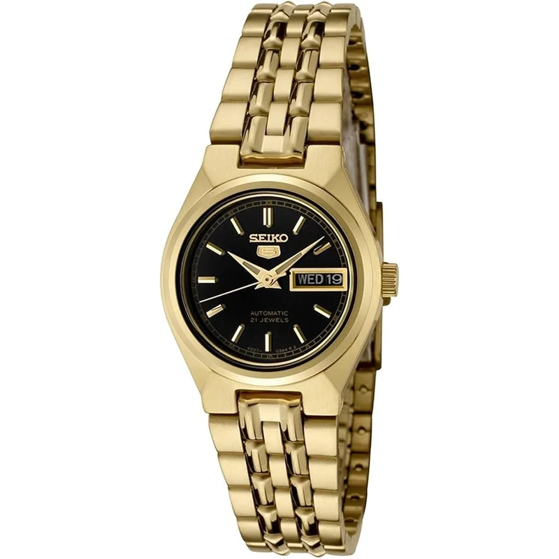 Montre Seiko 5 Femme Automatique SYMA06K1 Doré Noir