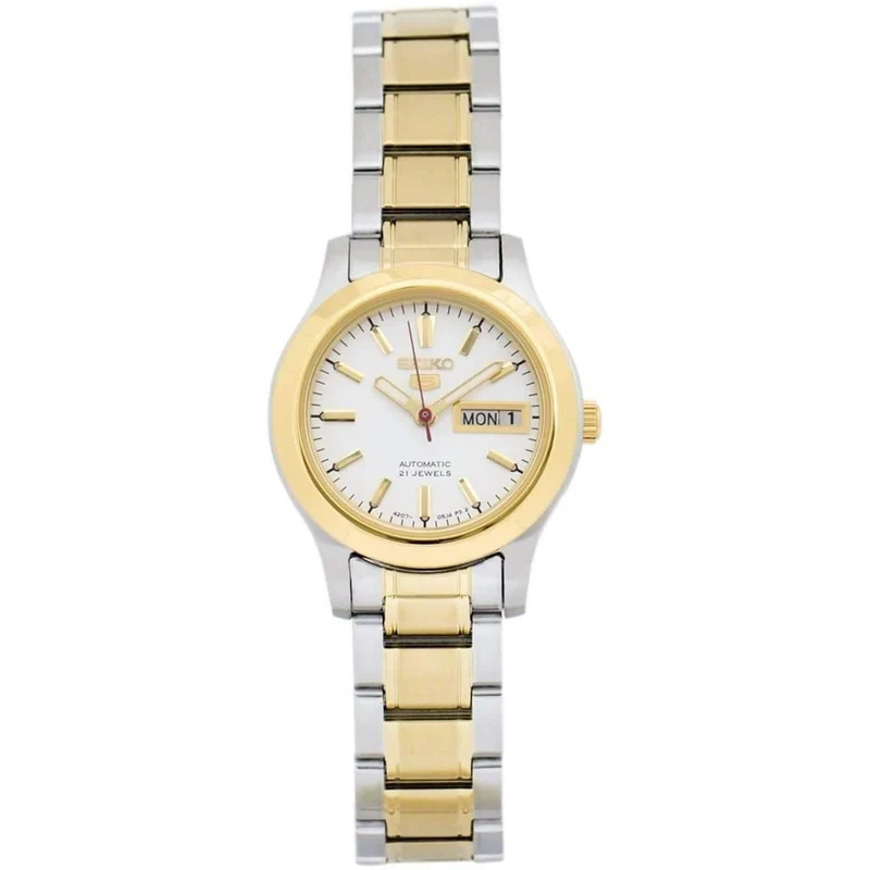 Montre Seiko 5 Femme Automatique SYMD90K1 Argenté Doré Blanc