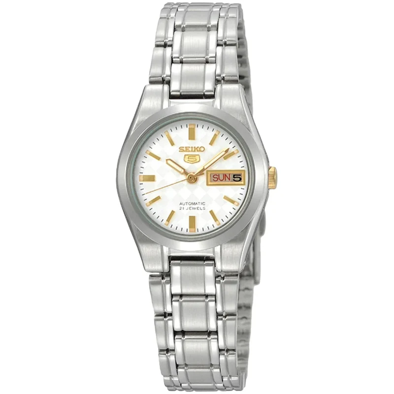 Montre Seiko 5 Femme Automatique SYMH17J1 Argenté Blanc