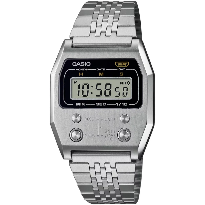 Montre Casio Mixte Vintage A1100D-1 Quartz Digitale Argent