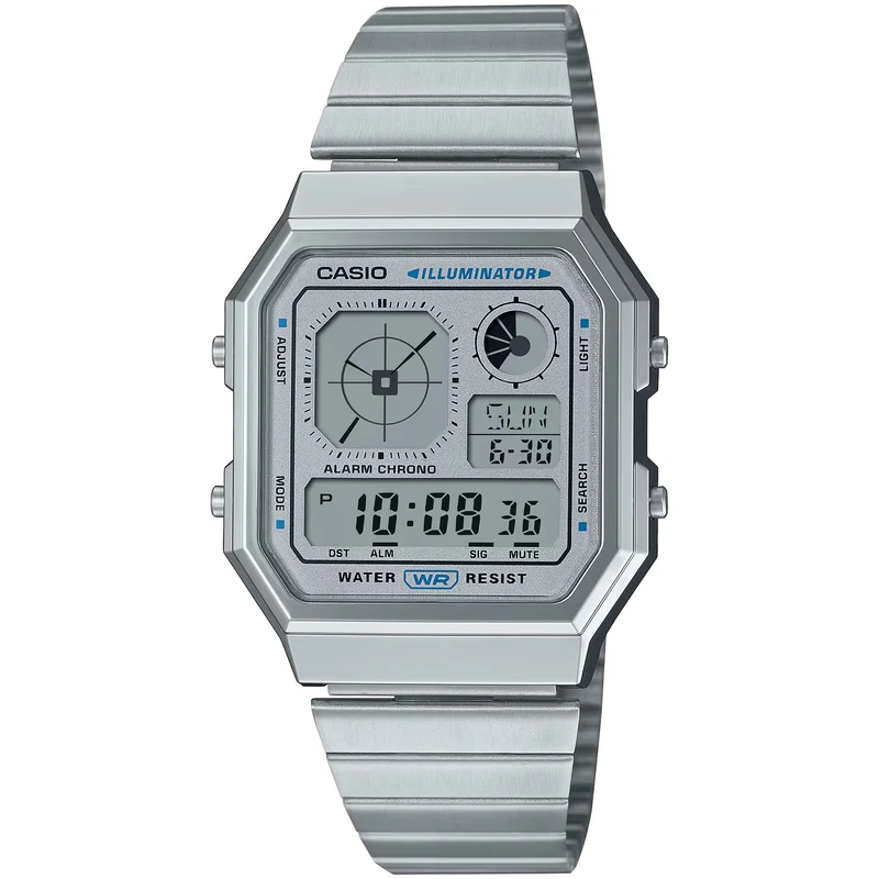Montre Casio Mixte Vintage A130WE-7A Quartz Digitale Argent