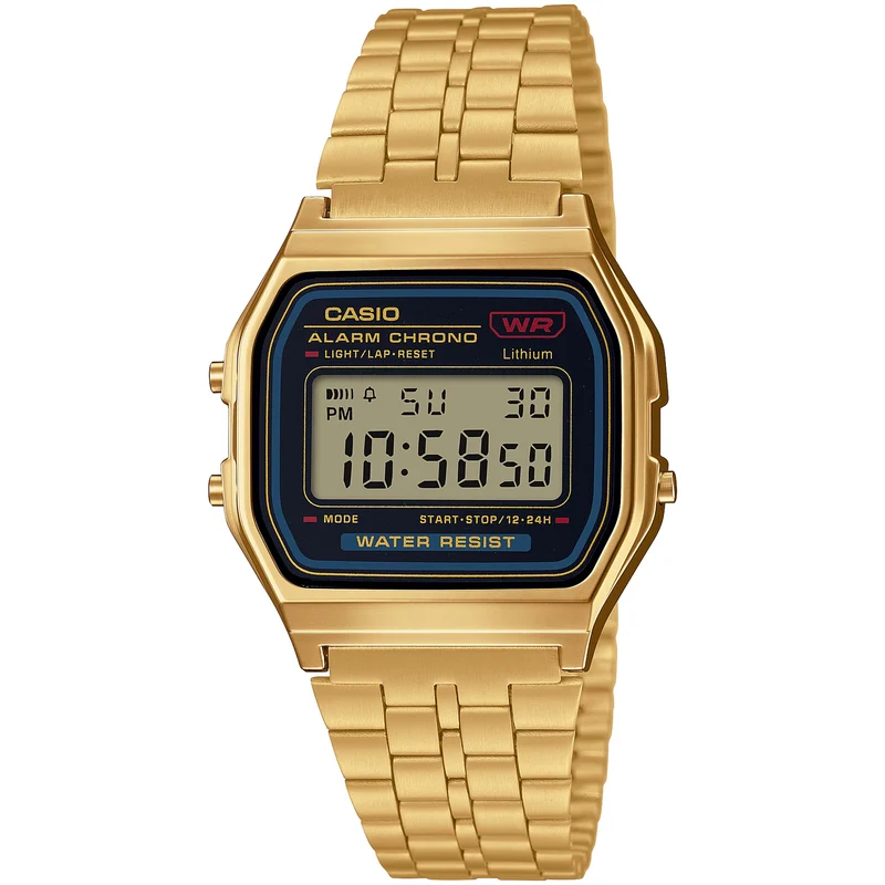 Montre Casio Mixte Vintage A159WGEA-1 Quartz Digitale Doré Noir