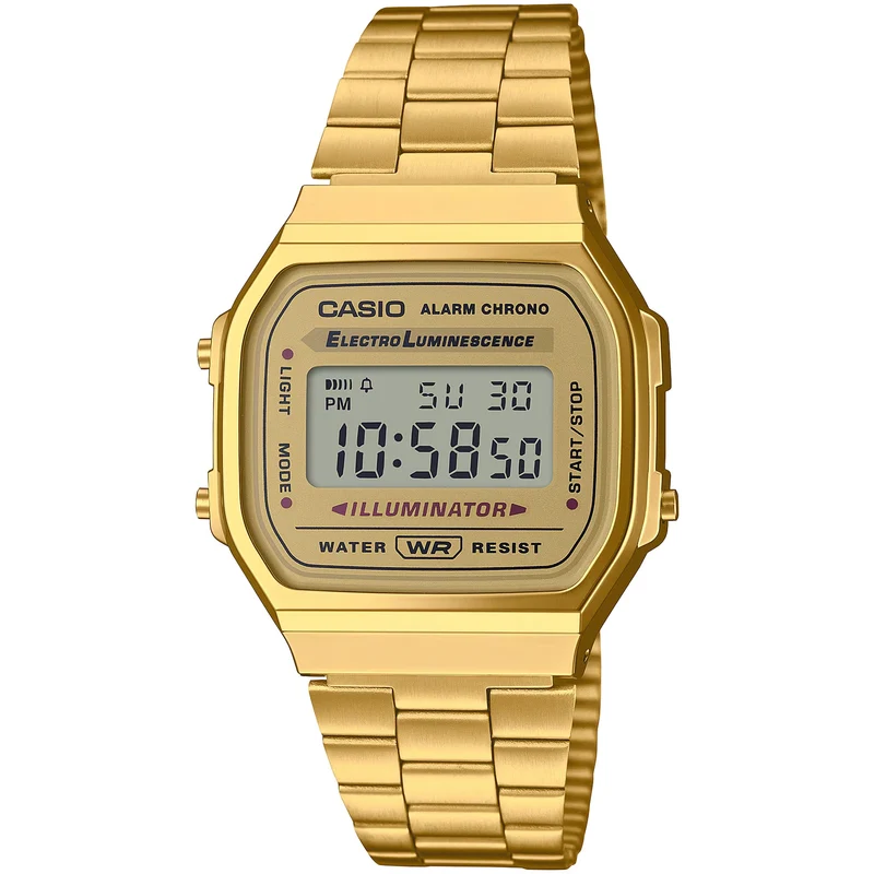 Montre Casio Mixte Vintage A168WG-9 Quartz Digitale Doré