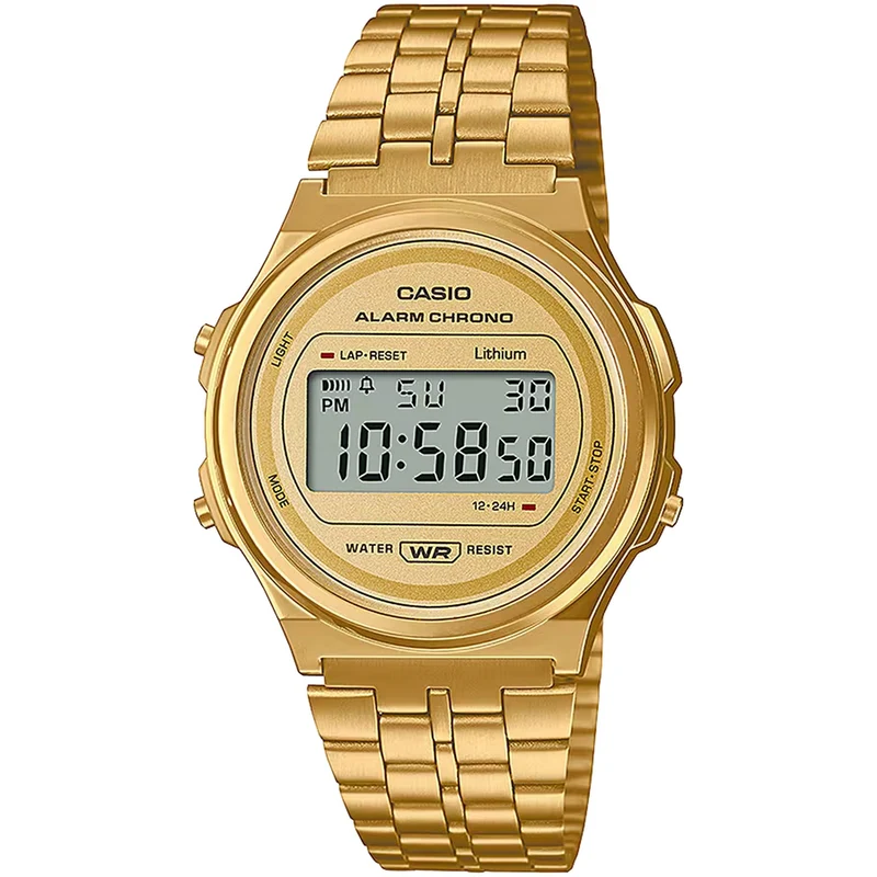 Montre Casio Mixte Vintage A171WEG-9A Quartz Digitale Doré