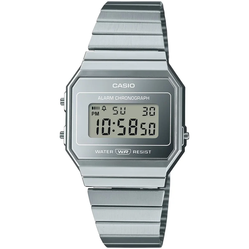 Montre Casio Mixte Vintage A700WEV-7A Quartz Digitale Argent