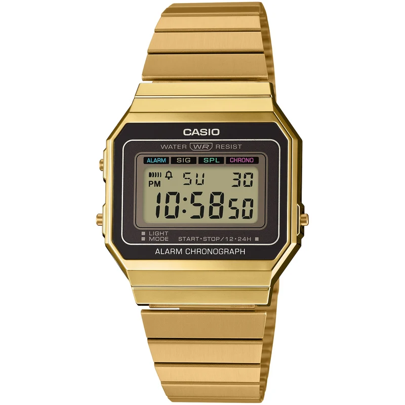 Montre Casio Mixte Vintage A700WG-9A Quartz Digitale Doré Noir