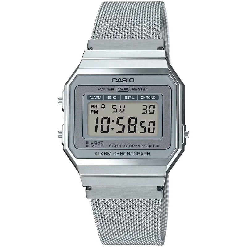 Montre Casio Mixte Vintage A700WM-7A Quartz Digitale Argent