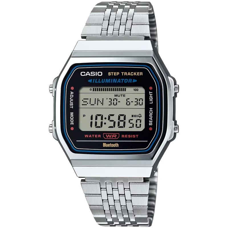 Montre Casio Mixte Vintage ABL-100WE-1A Quartz Digitale Argent Noir
