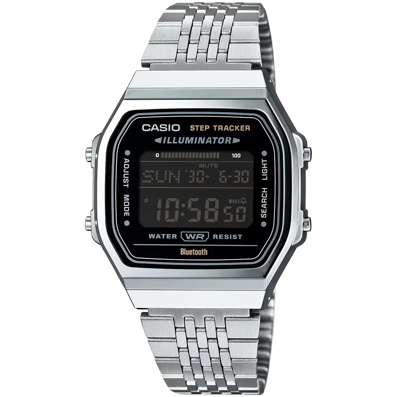 Montre Casio Mixte Vintage ABL-100WE-1B Quartz Digitale Argent Noir