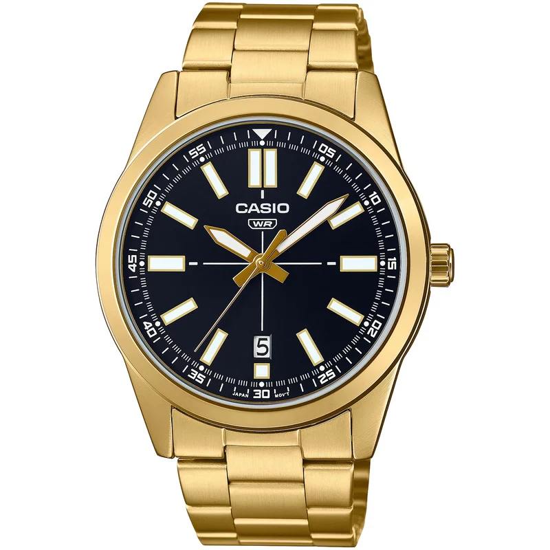 Montre Casio Homme MTP-VD02G-1E Quartz Analogique Doré Noir