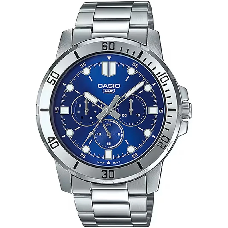 Montre Casio Homme MTP-VD300D-2E Quartz Analogique Argent Bleu
