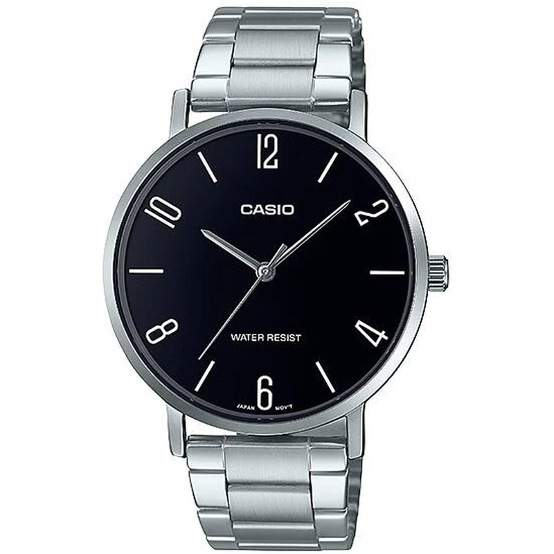 Montre Casio Homme MTP-VT01D-1B2 Quartz Analogique Argent Noir
