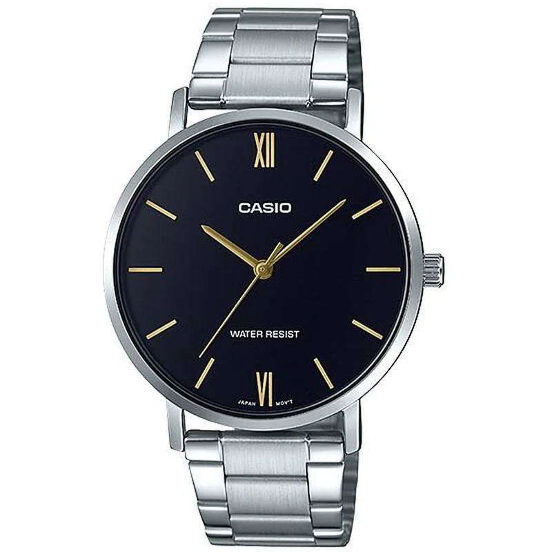 Montre Casio Homme MTP-VT01D-1B Quartz Analogique Argent Noir