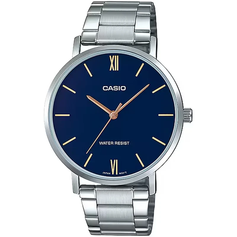 Montre Casio Homme MTP-VT01D-2B Quartz Analogique Argent Bleu