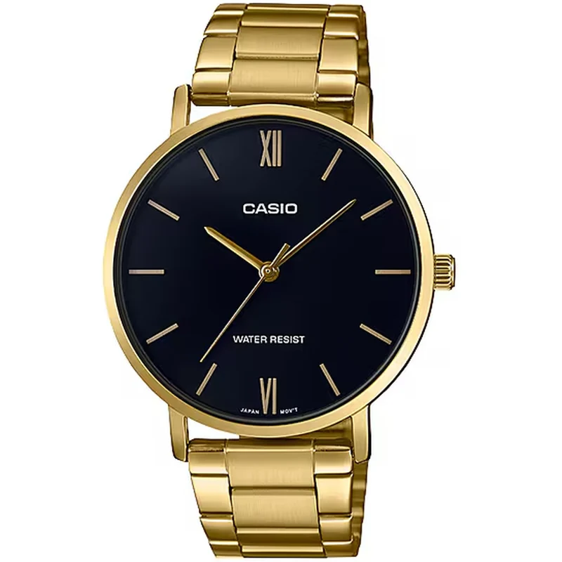Montre Casio Homme MTP-VT01G-1B Quartz Analogique Doré Noir