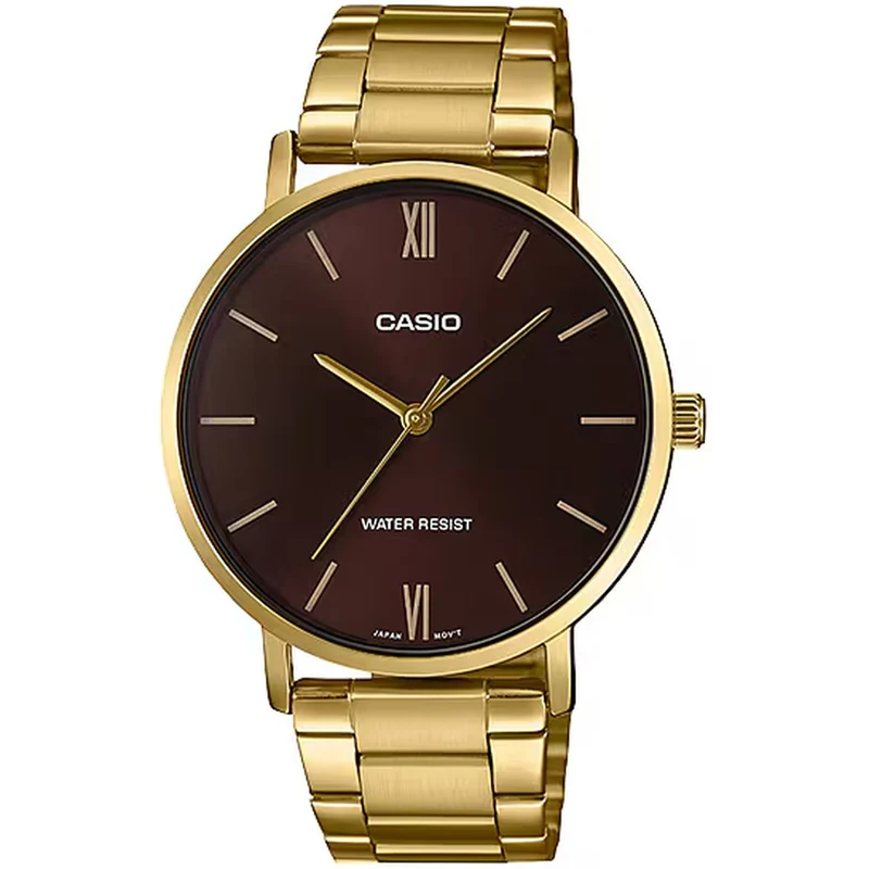 Montre Casio Homme MTP-VT01G-5B Quartz Analogique Doré Marron