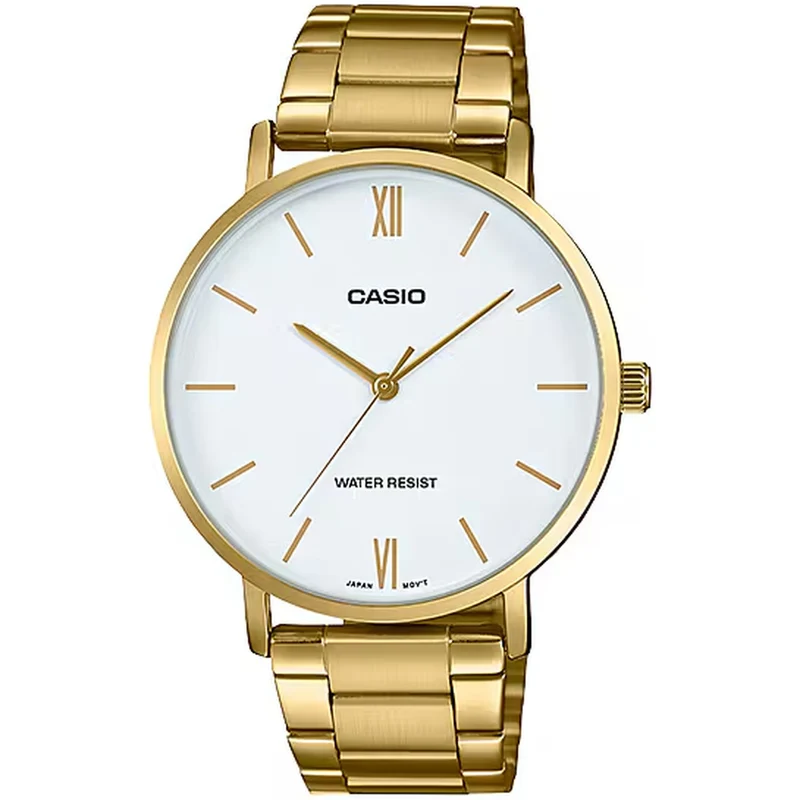 Montre Casio Homme MTP-VT01G-7B Quartz Analogique Doré Blanc