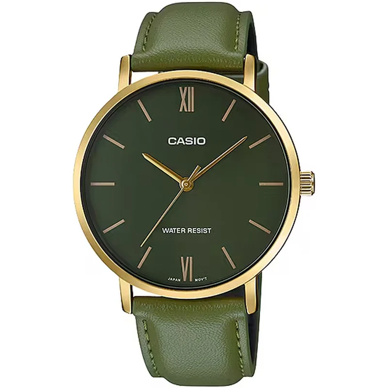 Montre Casio Homme MTP-VT01GL-3B Quartz Analogique Doré Vert