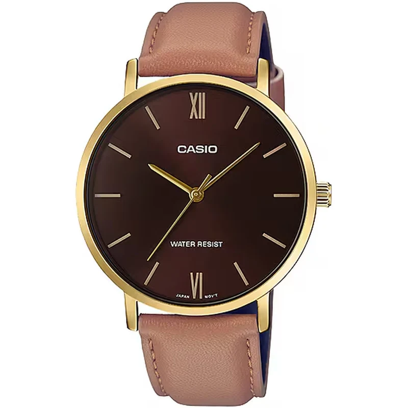 Montre Casio Homme MTP-VT01GL-5B Quartz Analogique Doré Marron