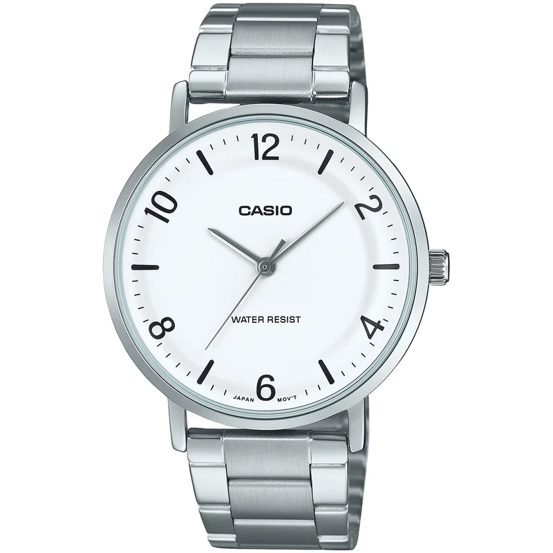Montre Casio Homme MTP-VT03D-7B Quartz Analogique Argent Blanc