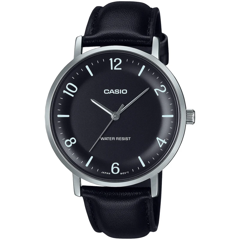 Montre Casio Homme MTP-VT03L-1B Quartz Analogique Argent Noir