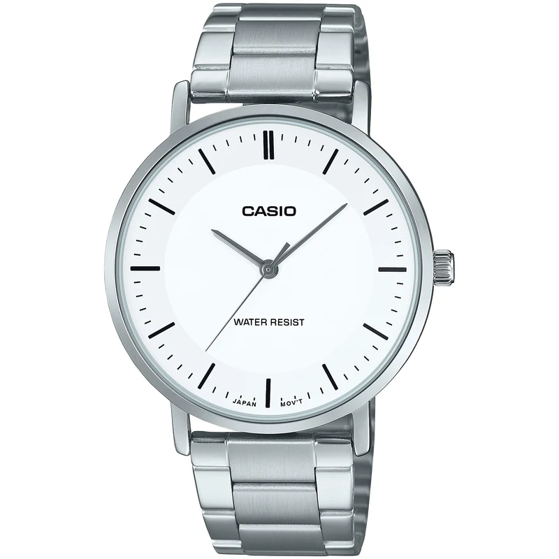 Montre Casio Homme MTP-VT04D-7E Quartz Analogique Argent Blanc