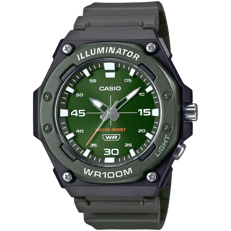 Montre Casio Homme MW-620H-3A Quartz Analogique Noir Vert