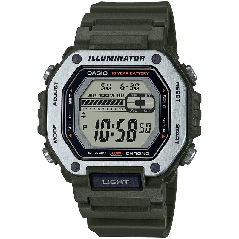 Montre Casio Homme MWD-110H-3A Quartz Digitale Argent Noir