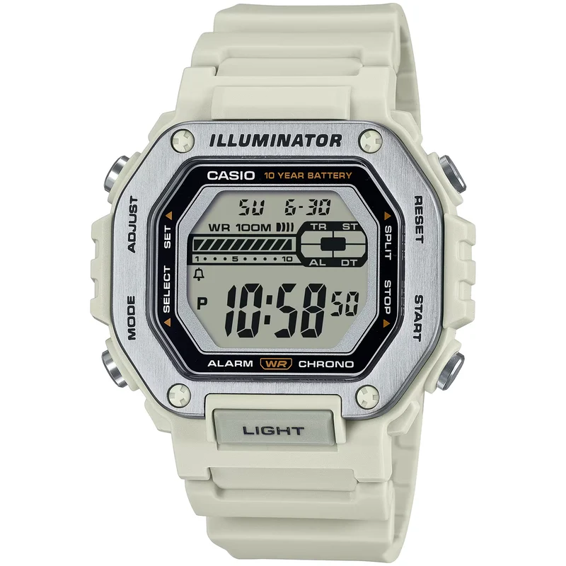 Montre Casio Homme MWD-110H-8A Quartz Digitale Argent Noir