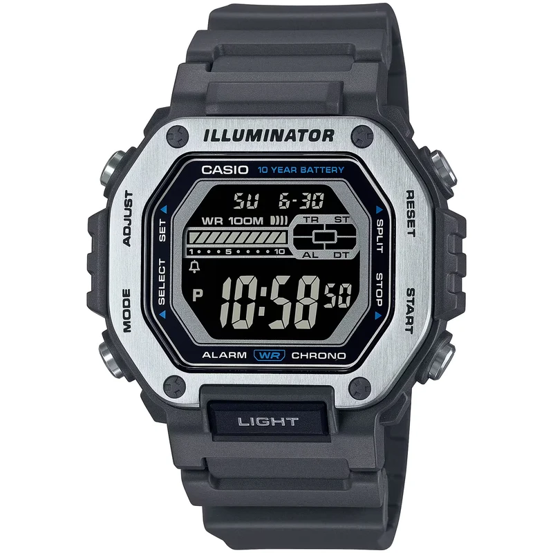 Montre Casio Homme MWD-110H-8B Quartz Digitale Argent Noir