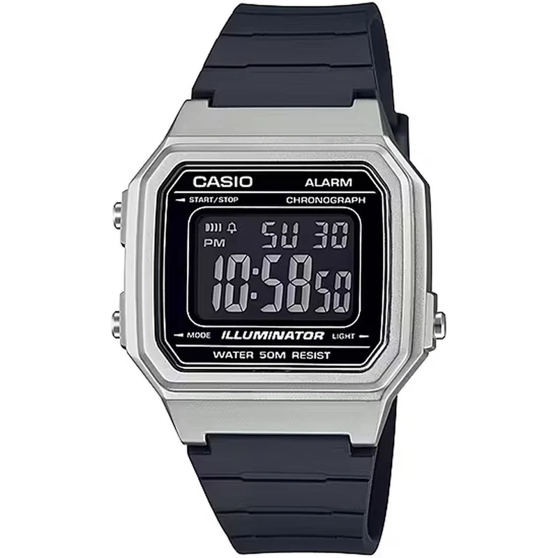 Montre Casio Homme W-217HM-7B Quartz Digitale Argent Noir