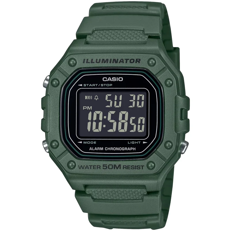 Montre Casio Homme W-218H-3B Quartz Digitale Vert Noir