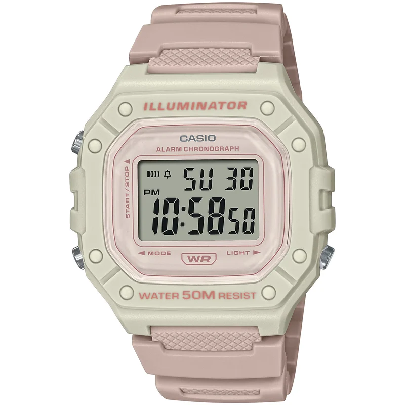 Montre Casio Femme W-218HC-4A2 Quartz Digitale Beige Rose