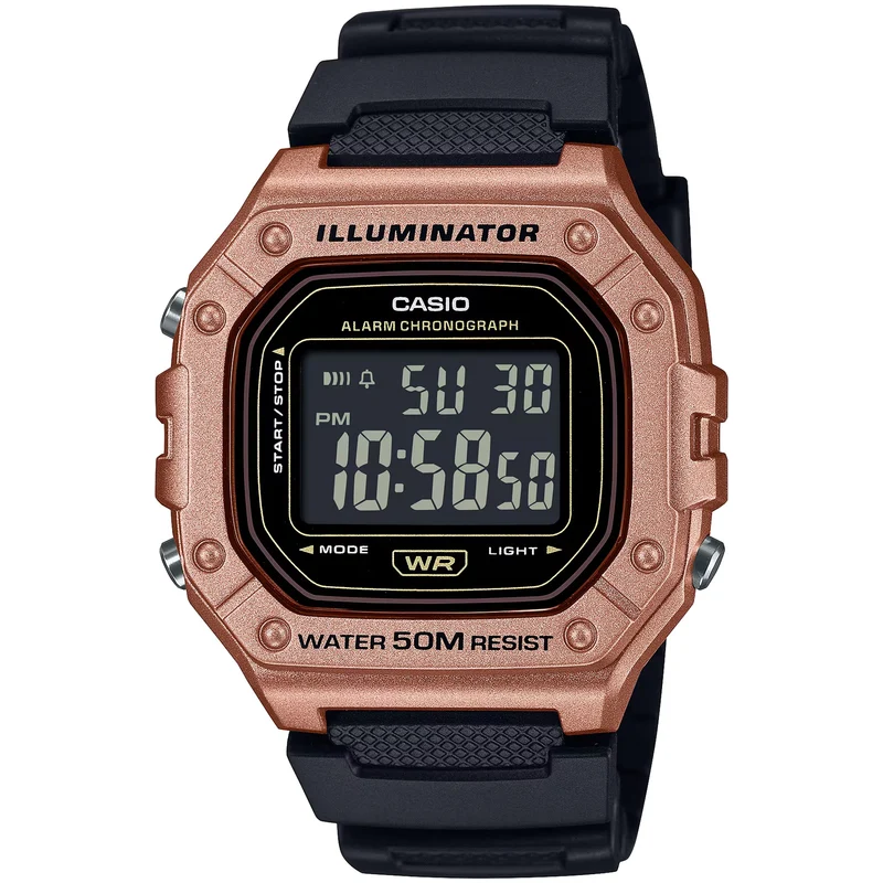 Montre Casio Homme W-218HM-5B Quartz Digitale Rose Noir