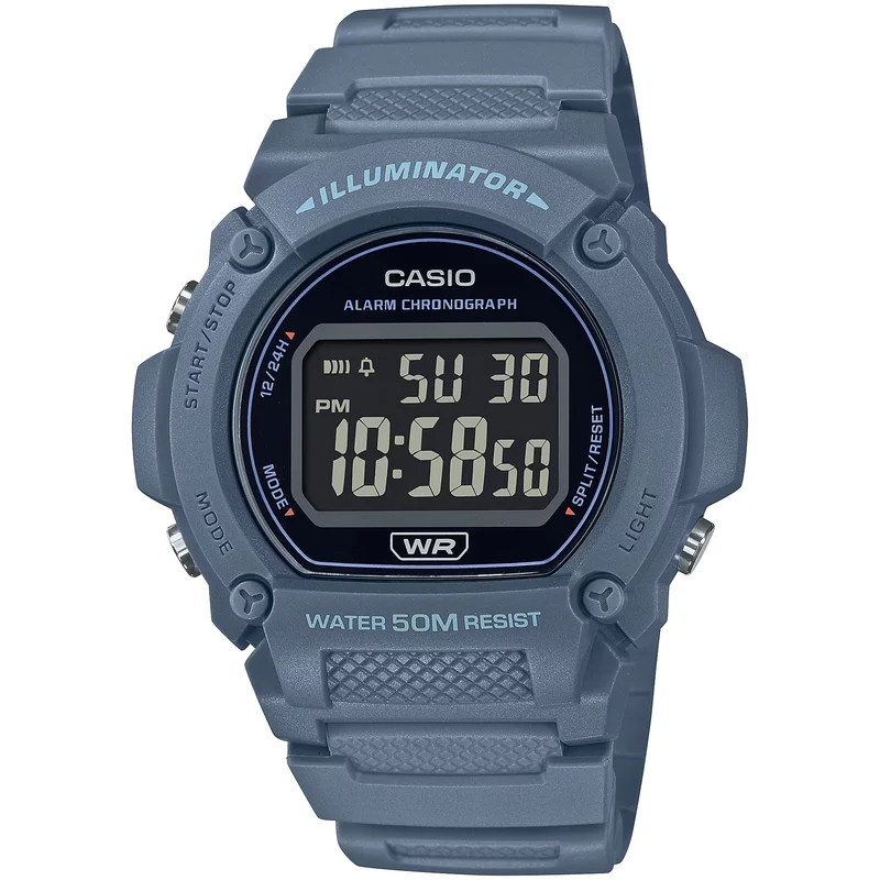Montre Casio Homme W-219HC-2B Quartz Digitale Bleu Noir