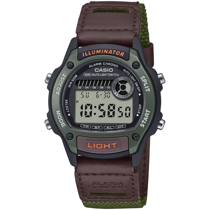 Montre Casio Homme W-220HF-3A Quartz Digitale Vert Noir