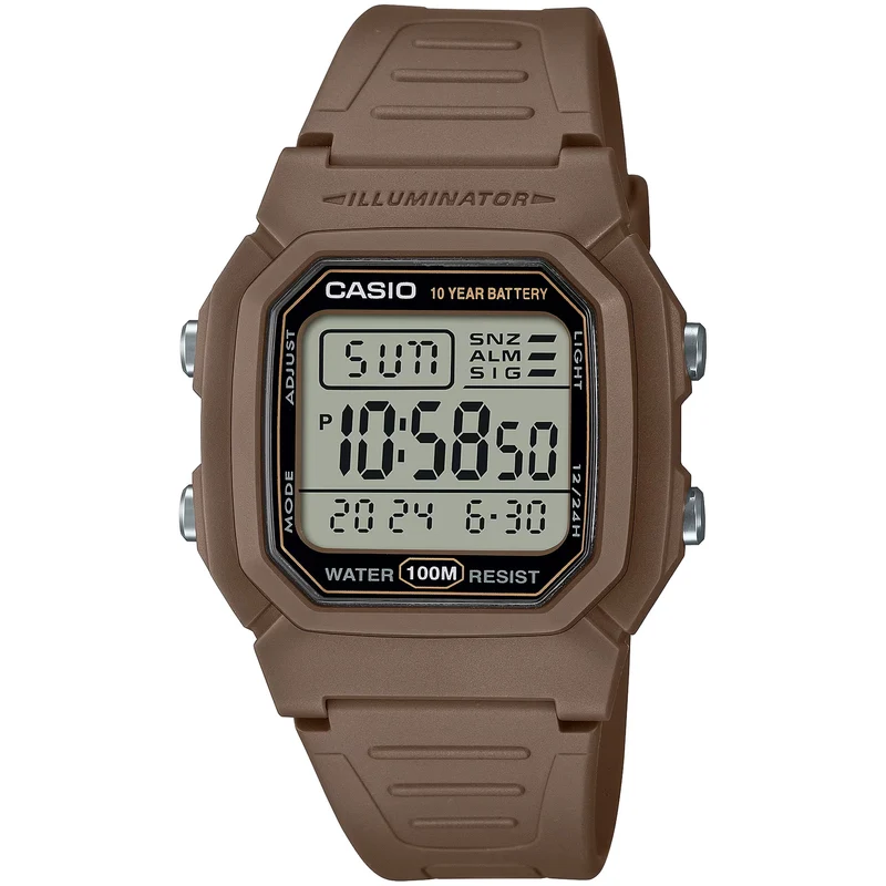 Montre Casio Homme W-800H-5A Quartz Digitale Marron Noir